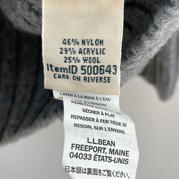 LL Bean Womens Medium Ribbed Knit Sweater Gray Wool Blend Top Mock Neck - Picture 4 of 9